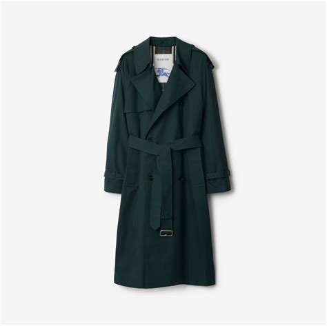 burberry trench corto|Long Cotton Blend Trench Coat in Heron .